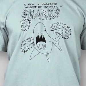 Jacy Catlin Graphic Shark Tee in Light Blue